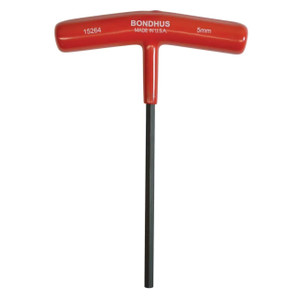 Bondhus Metric Hex T-handle Wrench: 5mm X 6" Length - 15264