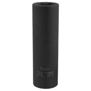 Performance Tool 1/2" Drive 15mm 6-point Deep Impact Socket