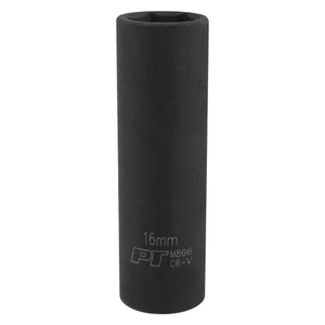 Performance Tool 1/2" Drive 16mm 6-point Deep Impact Socket