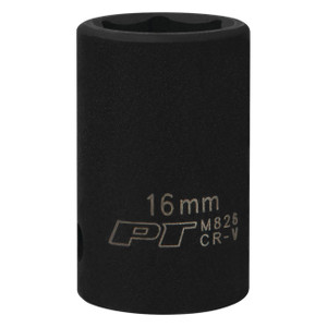 Performance Tool 1/2" Drive 16mm 6-point Impact Socket