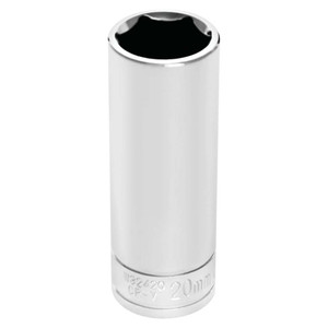 Performance Tool 1/2" Drive 6-point Metric 20mm Deep Socket