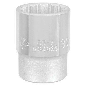Performance Tool 3/4" Drive 30mm 12-point Metric Standard Socket