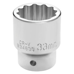 Performance Tool 3/4" Drive 33mm 12-point Metric Standard Socket