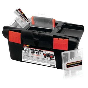 Performance Tools Heavy Duty 19" Plastic Tool Box (black)