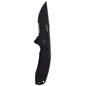 Sog Sog-tac Xr Serrated 3.39" Folding Pocket Knife (blackout) - 12-38-03-41