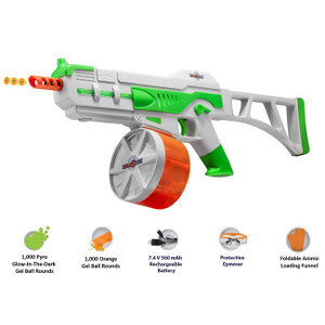 Splatrball Srb1200 Full Auto Rechargeable Battery Powered Water Bead Gel Ball Blaster Kit - 950003102P