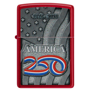 Zippo Windproof Lighter America250 Color Image - Candy Apple Red
