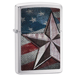 Zippo Windproof Lighter American Flag Retro Star Lighter - 28653