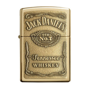 Zippo Windproof Lighter Jack Daniel's Label-brass Emblem High Polish Brass - 254BJD.428