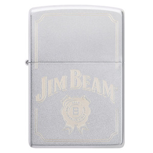 Zippo Windproof Lighter Jim Beam Laser Engrave - Satin Chrome