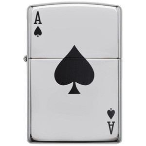 Zippo Windproof Lighter Simple Spade Design High Polish Chrome - 24011