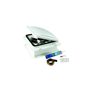 Furrion 2023042193 RV Roof Vent Fan with Lid Install Kit, White, 14" - 2023042193