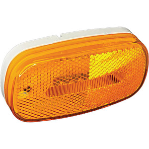 RV Designer L901 Oblong Reflex LED Marker Light, Amber, White base - L901