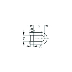 Sea-Dog 147126 Captive Pin Stainless Steel D-Shackle, 1/4" - 147126-1