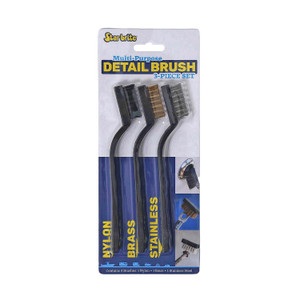 Star brite 40073 Multipurpose Detail Brush Set, Nylon, Brass, Stainless (3 Pack) - 40073