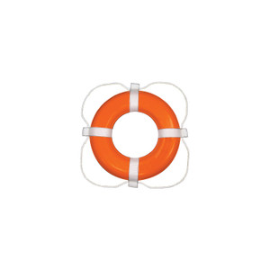Taylor Vinyl Coated Foam Life Ring, 20" Orange w/White Rope, 6/case - 2020122285