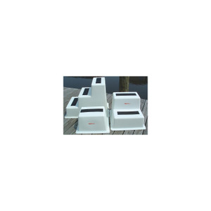 Taylor StepSafe Single Tread Dock Step 22" L x 18" W x 11.5" H - White With Black Non-Slip Pad - 2020108521