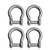 Extreme Max 3006.8405.4 BoatTector Stainless Steel Bow Shackle with No-Snag Pin - 1/4", 4-Pack