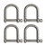 Extreme Max 3006.8225.4 BoatTector Stainless Steel Wide D Shackle - 1/4", 4-Pack