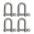 Extreme Max 3006.8246.4 BoatTector Stainless Steel D Shackle - 1/2", 4-Pack