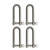 Extreme Max 3006.8209.4 BoatTector Stainless Steel Long D Shackle - 1/2", 4-Pack
