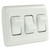 JR Products 12025 On/Off Switch with Bezel - Triple Switch, White - 12025