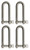 Extreme Max 3006.8209.4 BoatTector Stainless Steel Long D Shackle - 1/2", 4-Pack - 3006.8209.4