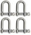 Extreme Max 3006.8252.4 BoatTector Stainless Steel D Shackle - 3/4", 4-Pack - 3006.8252.4
