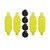 Extreme Max 3006.7629 BoatTector Inflatable Fender Value 4-Pack - 4.5" x 16", Neon Yellow - 3006.7629