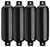Polyform G-4 PACK BLACK G Series Fenders 4-Count Multi-Pack - 6.5" x 22", Black - G-4 PACK BLACK