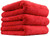 Chemical Guys - Happy Ending Ultra Plush Edgeless Microfiber Towel Red 16 X 16 (3 Pack) - MIC34103