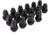 Raceline - 16 Pack Atv/utv Lugs 3/8in X 24mm (14mm Hex Conical) Black - ALUGB-13BX
