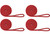 Extreme Max - Boattector Premium Double Braid Nylon Fender 3/8in X 6ft Red(value Pack Of 4) - 3006.3395