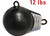 Extreme Max - Coated Ballwithfin Downrigger Weight 12 Lbs With Silver Flash - 3006.6955
