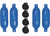 Extreme Max - Boattector Inflatable Fender 4.5in X 16in Blue(value Pack Of 4) - 3006.7524