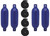 Extreme Max - Boattector Inflatable Fender 4.5in X 16in Cobalt Blue(value Pack Of 4) - 3006.7533