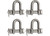 Extreme Max - Boattector Stainless Steel Bolttype Chain Shackle 1/4in 4pack - 3006.8339.4