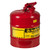 Justrite Safety - Type I Steel Safety Can For Flammables 5 Gal S/s Flame Arrester Selfclose Li - 7150100