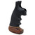 Hogue Round Butt Rubber Conversion Style Grips with Wood Big Butt for S&W N-Frame Revolvers (Black) - 25006