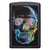 Zippo Windproof Lighter Zippo Colorfiul Skull Black Matte Classic Case - 28042