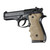 Hogue Beretta 92/96 Series OverMolded Rubber Grips with Finger Grooves (Flat Dark Earth) - 92003