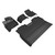 3D Mats - 15c F150 Supercrew Bench Seat Kagu Floorliner Row 1 & 2 Black - L1FR16701509