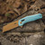 SOG Diverge XR 3" Sheepsfoot Folding Pocket Knife (Light Blue/Gold) - 12-02-02-43