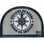 Marine Business Non-Slip WELCOME ON BOARD Half-Moon-Shaped Mat - Blue/Grey - 41220