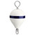 Polyform 13.5" CM Mooring Buoy w/SS Iron - White Blue Stripe - CM-2-SS WHT W/STR/SS