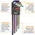 Bondhus Colorguard Plated Balldriver Metric/sae Ball End Hex L-keys Double Set (22 Piece) - 69600