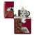 Zippo Windproof Lighter Day Of Dead Girl Candy Apple Red Translucent Finish - 28830