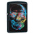 Zippo Windproof Lighter Zippo Colorfiul Skull Black Matte Classic Case - 28042