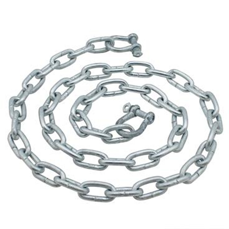 Extreme Max 3006.6566 BoatTector Galvanized Steel Anchor Chain - 3/16" x 4' with 1/4" Shackles