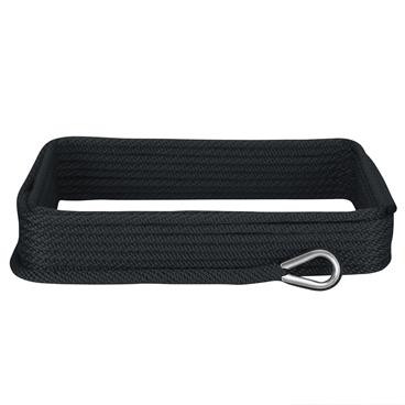 Extreme Max 3006.2048 BoatTector Solid Braid MFP Anchor Line with Thimble - 3/8" x 50', Black